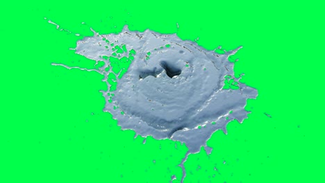 salpicaduras de líquido en la pantalla verde