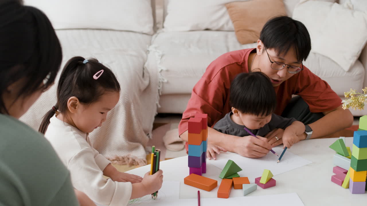 Family Time with Kids Playing with Toys