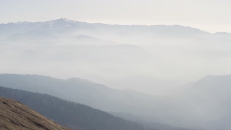 misty mountain range landscape