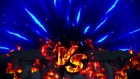 cartoon fire animation. flame loop background. competition. battle game. versus icon. vs icon.