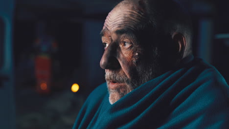 distressed elderly man