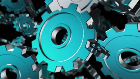 abstract chrome gears background loop