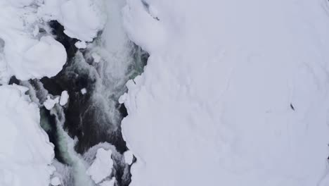 Stream-flowing-on-snowy-area-during-winter-4k