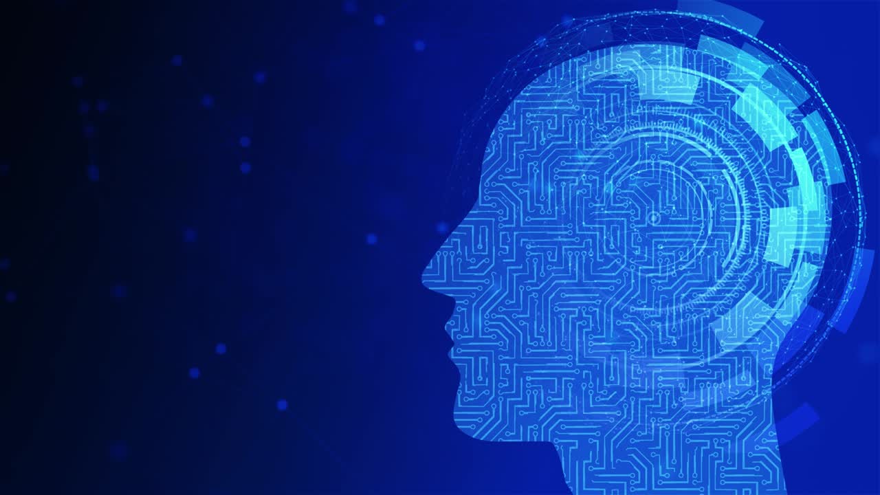 4k Futuristic Artificial intelligence AI. Virtual Technology web and people concept Loop background.