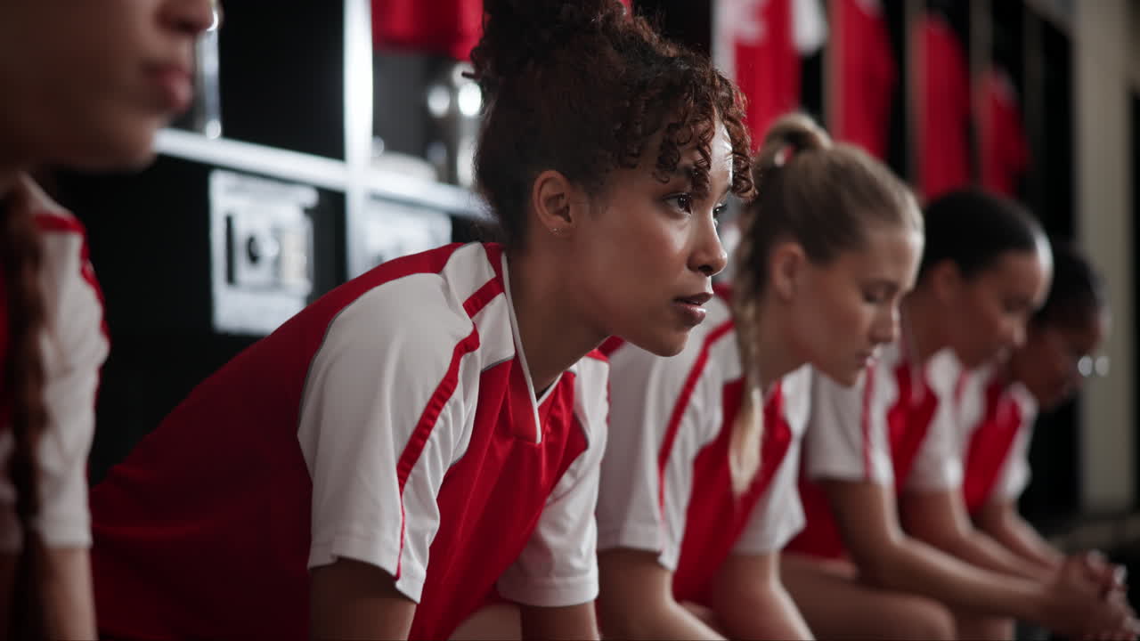 Soccer team in the locker room