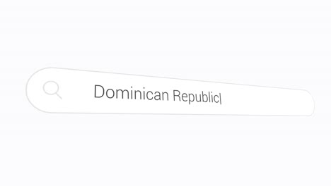 dominican republic in the search engine - close up