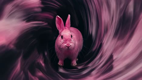 pink rabbit in a vortex