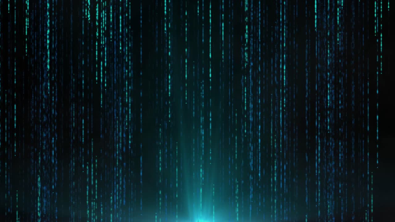 Animation of lines made of green dots moving fast on black background