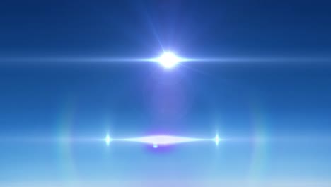 animation of glowing spot with lens flare on blue background