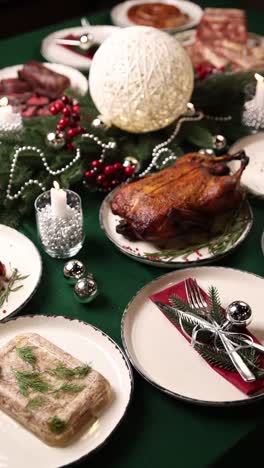 christmas feast table setting