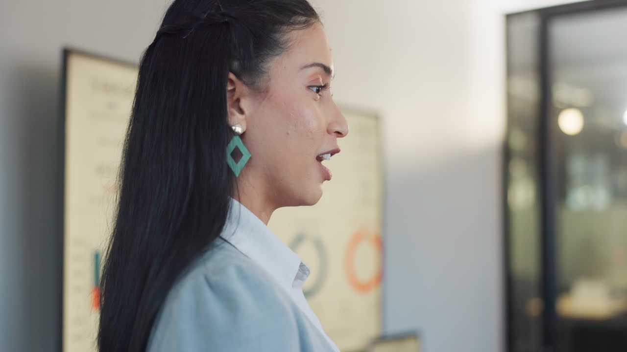 mujer de negocios, presentación de pantalla