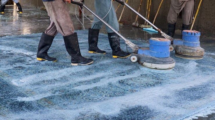 limpieza experta de alfombras con un aspirador generador de espuma