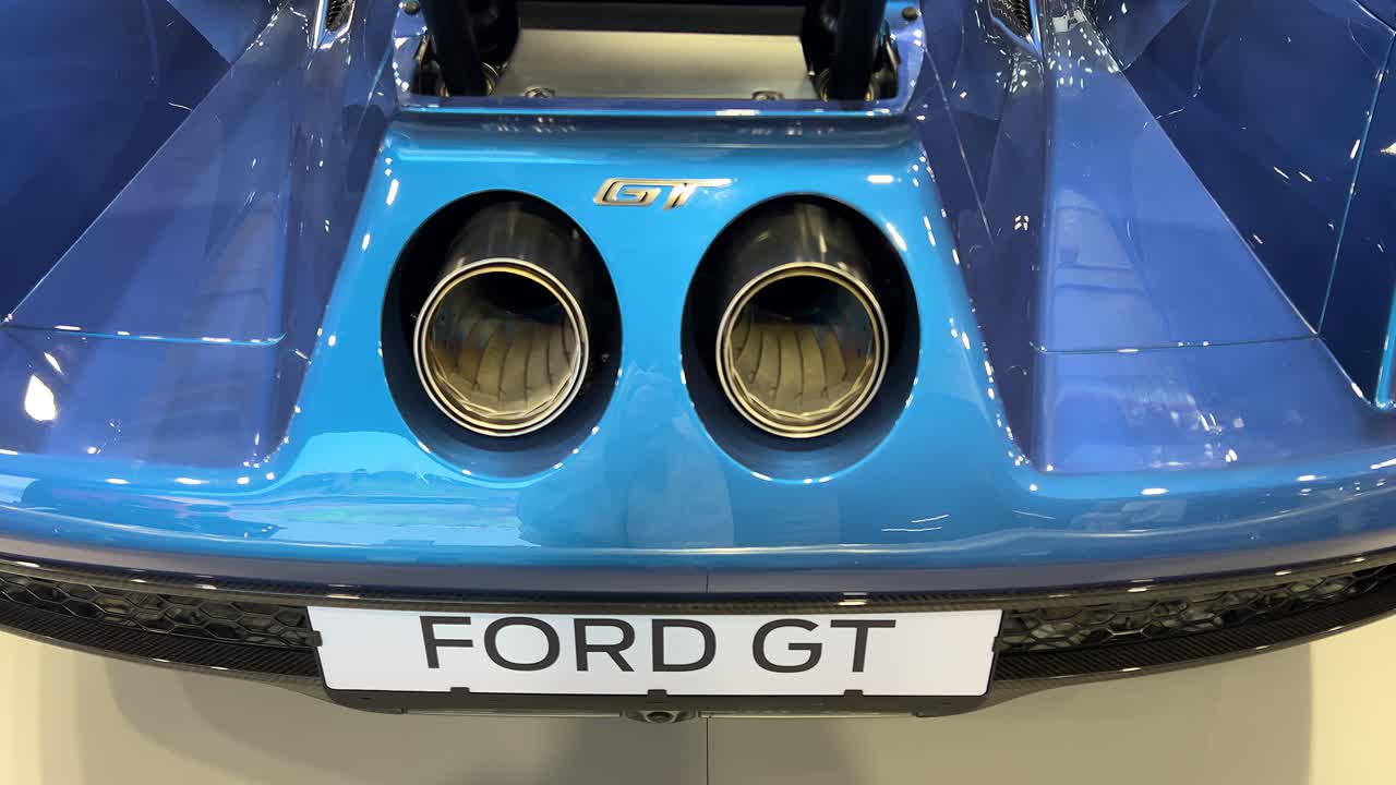 Close-up of Ford GT's Rear Exhaust Pipes