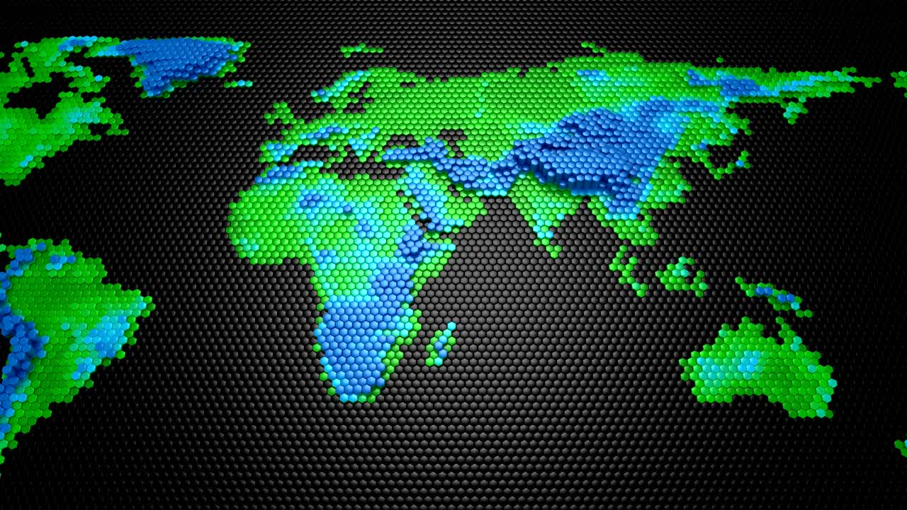 Hexagons Formed A Relief Map Of The Earth