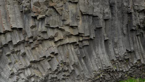 close-up of the interesting basalt rock formations in the valley of studlagil