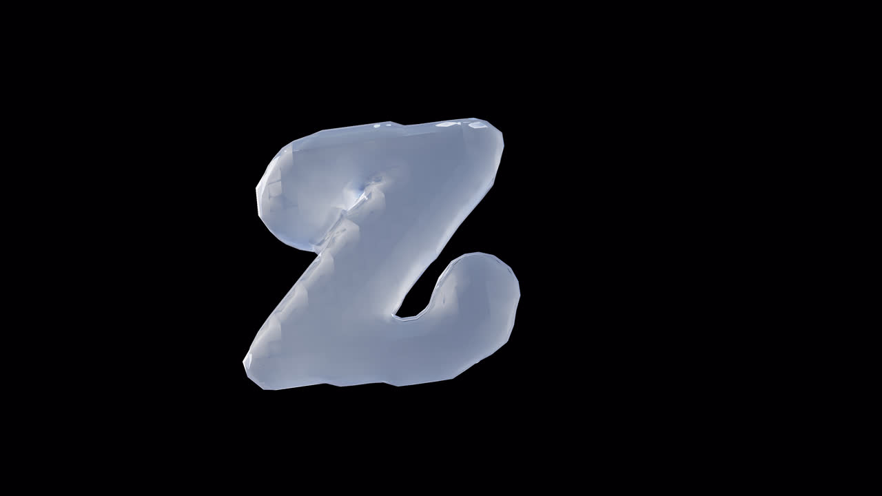 Lettera Z liquida su sfondo trasparente