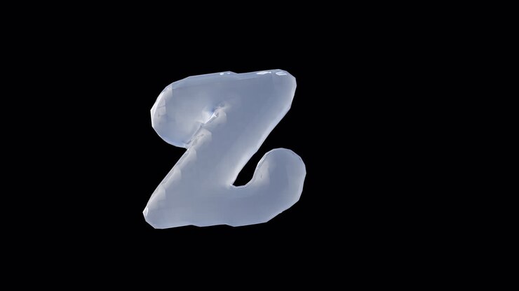 Lettera Z liquida su sfondo trasparente