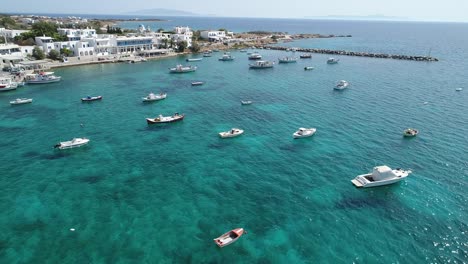 aliki beach on the island of naxos in the cyclades in greece seen from the sky