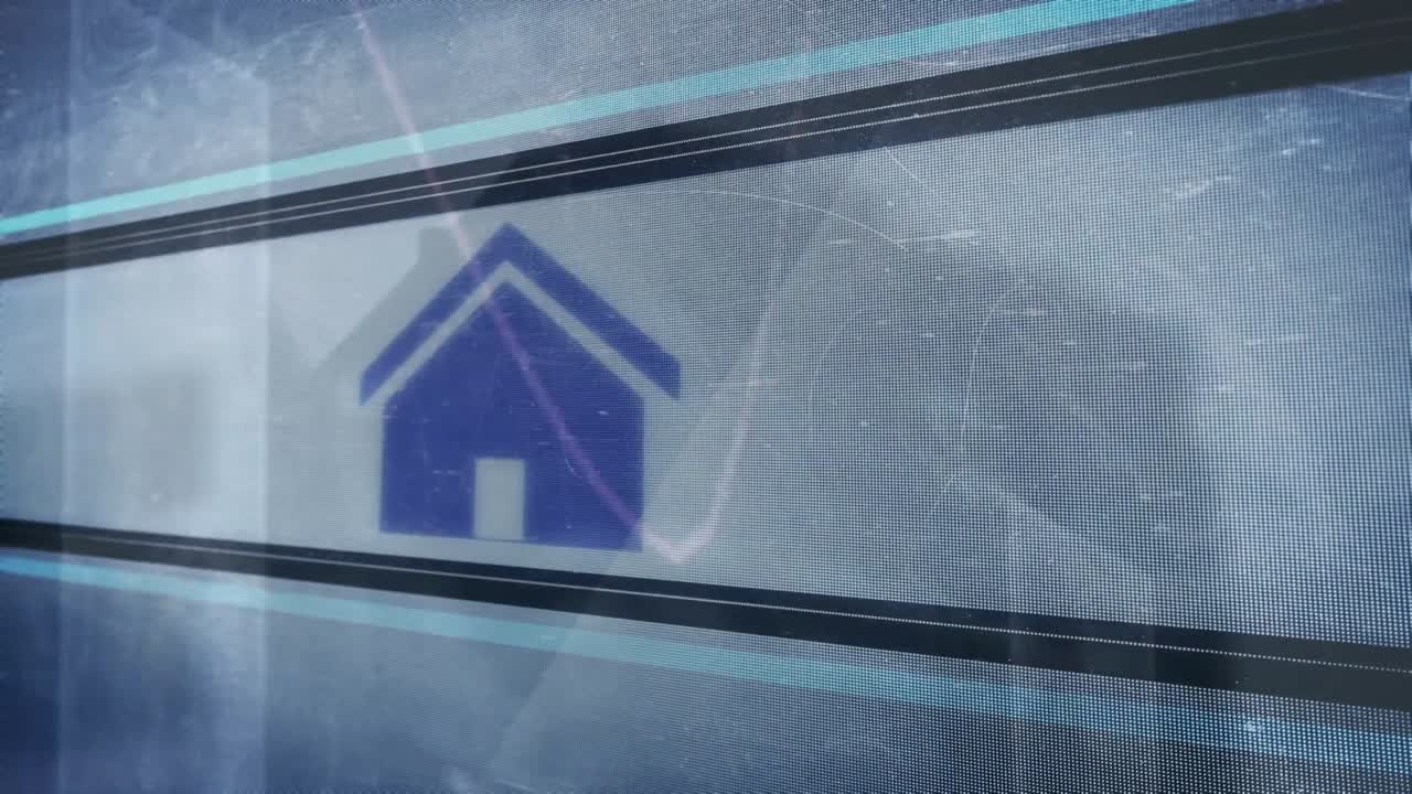 사회 그래프와 도시 풍경 위에  ⁇ 락과 집의 애니메이션