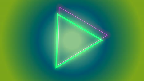 neon geometric triangles in colorful space