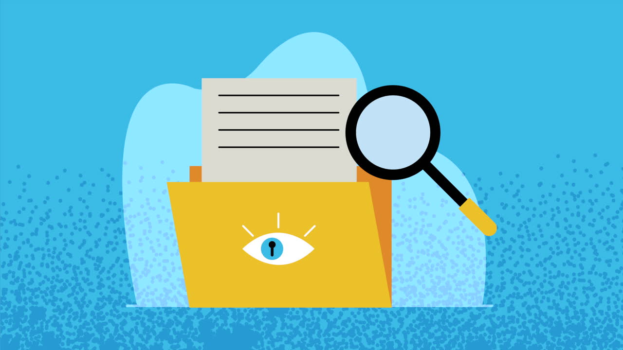 documentos de archivo de carpeta con animación de seguridad