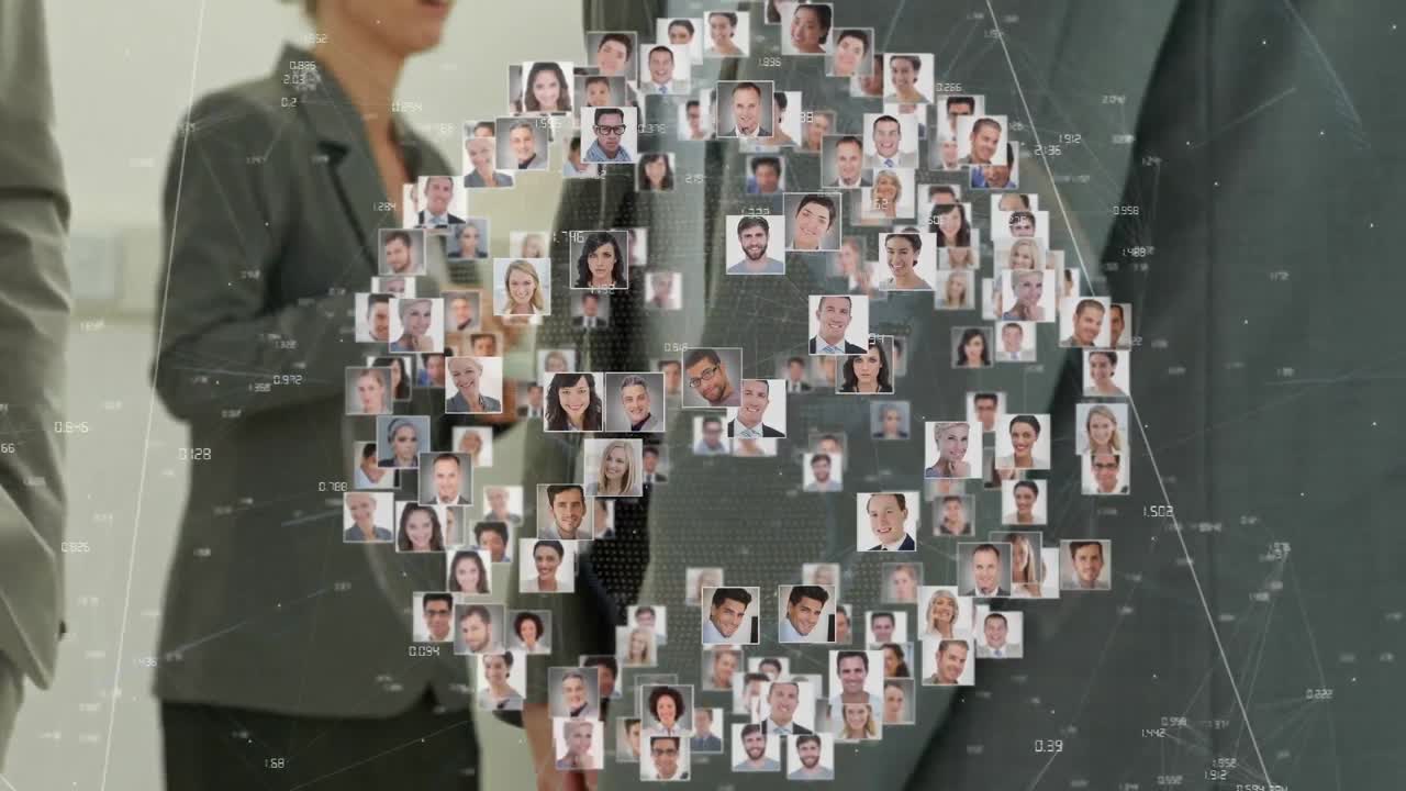 Animazione di ritratti di persone diverse su professionisti