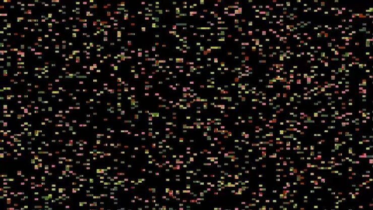 Abstract Digital Noise and Glitch Effect on Black Background