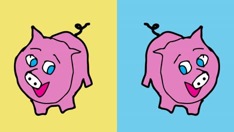 kids drawing pop art seamless background with theme of pig