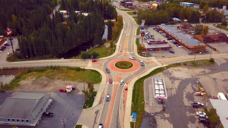 4K-Drone-Video-of-Santa-Claus-Lane-through-North-Pole,-Alaksa-during-Summer-Day