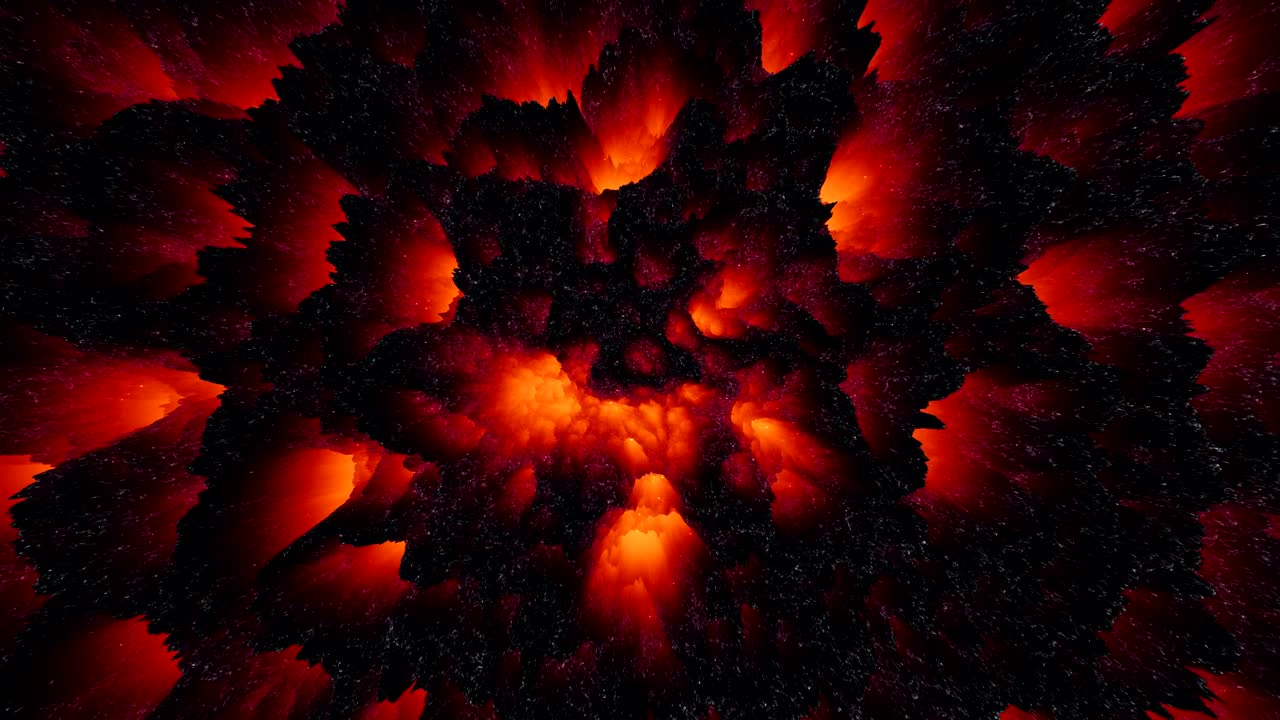 Abstract red-hot lava magma background, dark matter, seamless loop