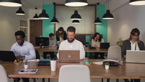 business team in co-working creative space