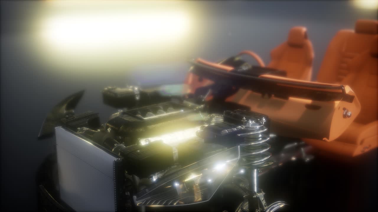 motor y otras partes visibles en el coche