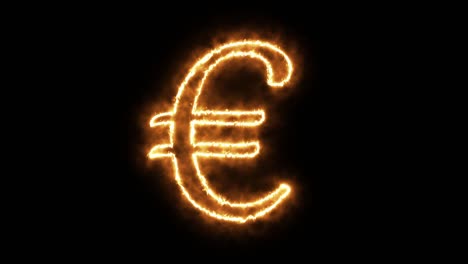 euro symbol of burning flame. european union euro symbol made from fire flame. flaming burn font or bonfire alphabet text with sizzling fiery shining heat effect. 3d rendering.