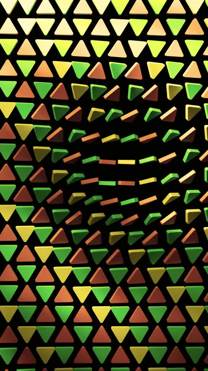 Motivo dinamico di triangoli colorati che si capovolgono