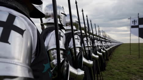 medieval knights in formation