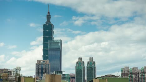 day light taipei cityscape center famous tower rooftop panorama 4k time lapse taiwan