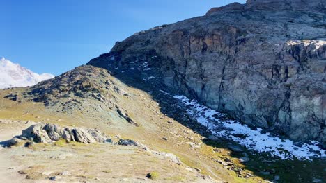 Mountain-Freedom:-Matterhorn-Mountain-Landscape-Near-Rotenboden-and-Gornergart,-Switzerland,-Europe-|-Full-Hillside-Landscape-View-to-Scenic-Lake