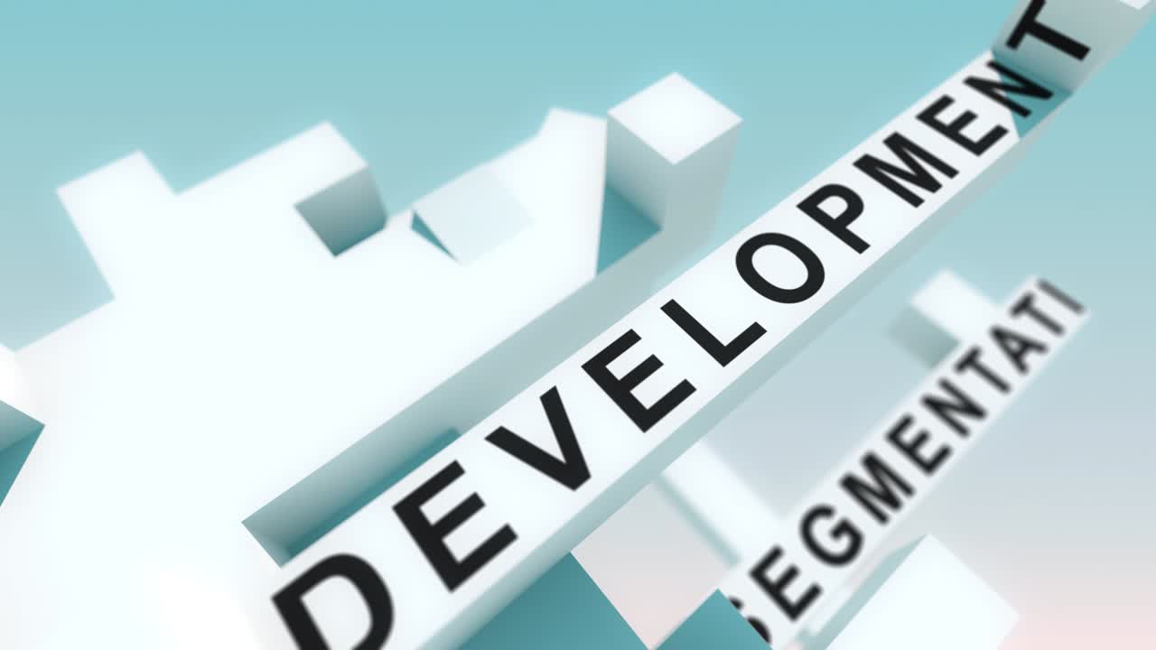 palabras de automatización de marketing animadas con cubos