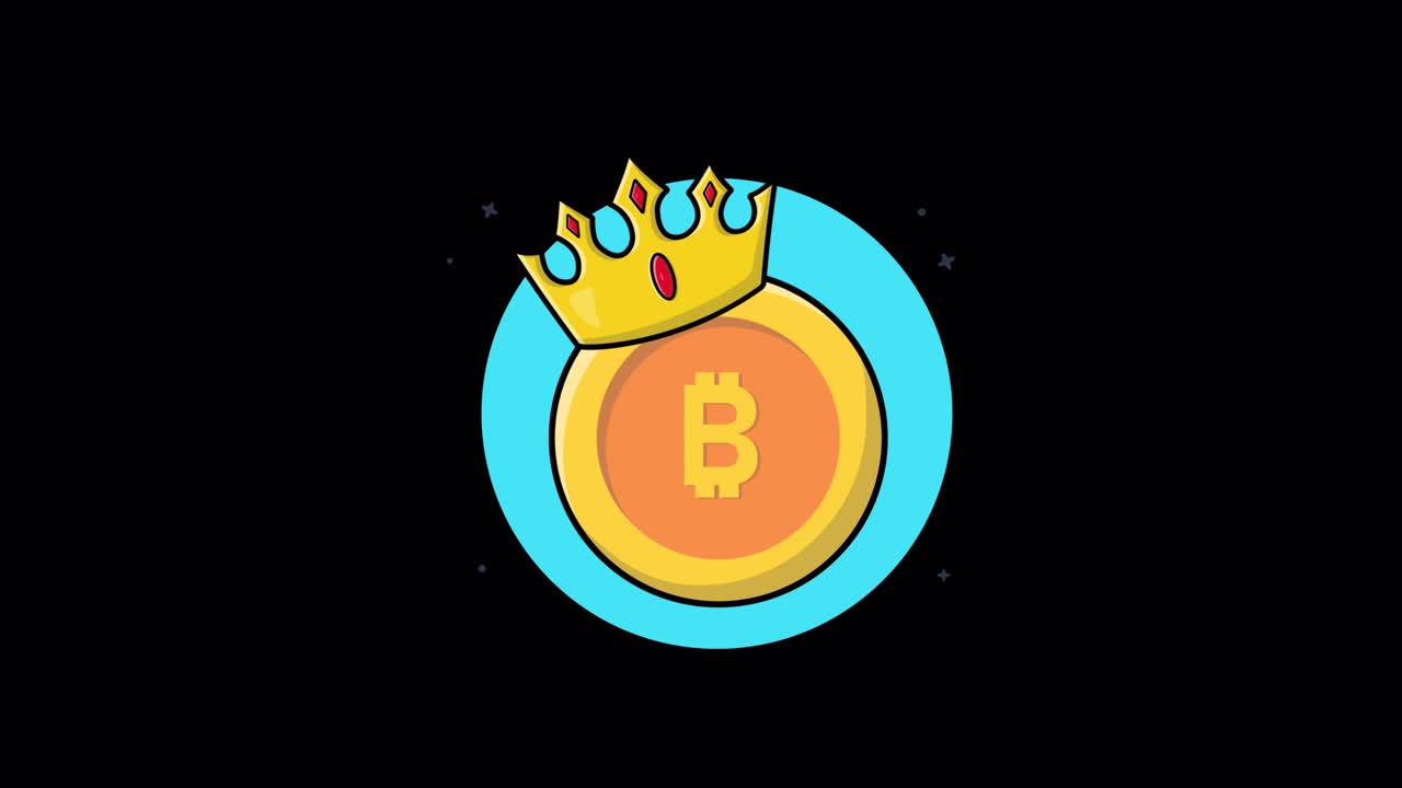 Animated Bitcoin Cryptocurrency Coin with Royal Crown