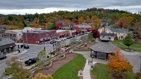 low aerial over blowing rock park in blowing rock nc, north carolina in fall