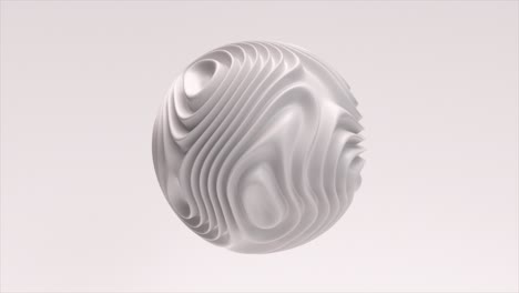 abstract white sphere with flowing waves