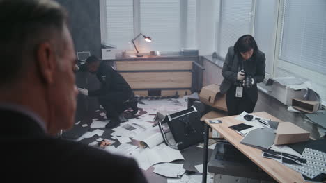 crime scene investigation in an office