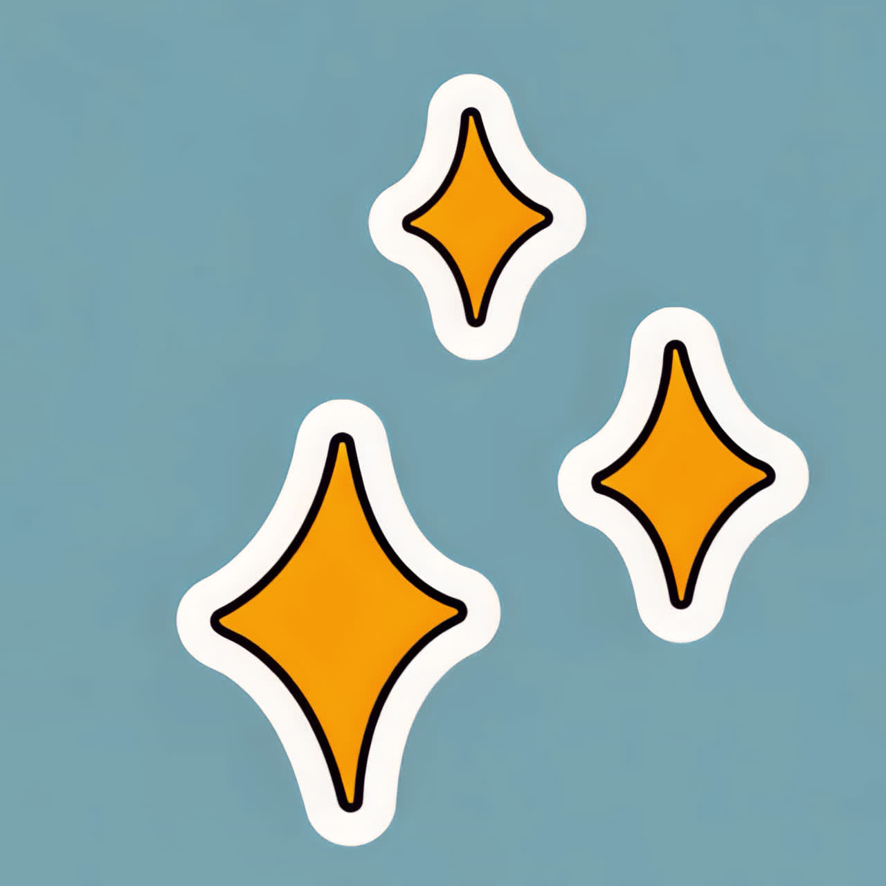 Retro orange star shapes animation isolated asset, transparent 4K video, alpha channel, ProRes 4444