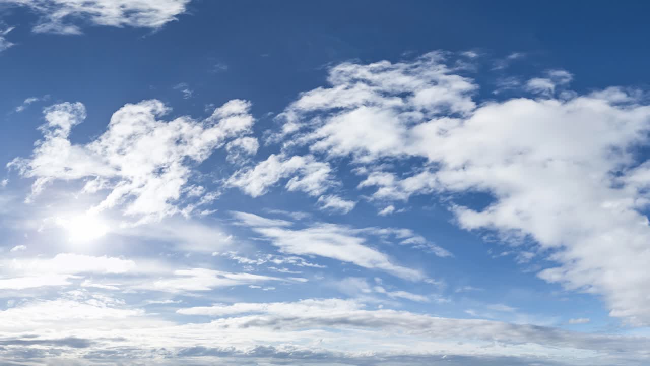 Cloudscape Animation Cinemagraph Loop of Blue Sky and White Clouds