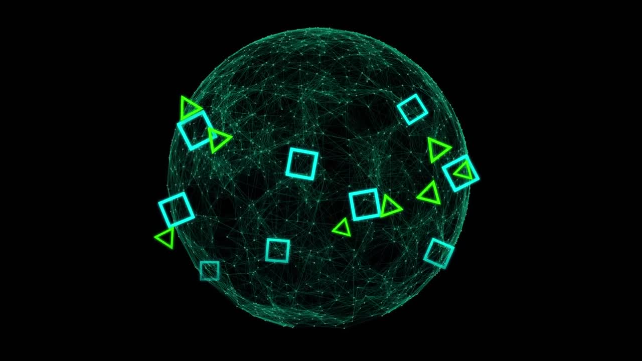 사각형 과 삼각형 뒤 에 있는 지구