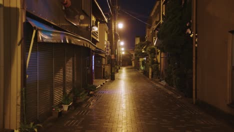 old japanese street at night, empty and peaceful in mie prefecture japan