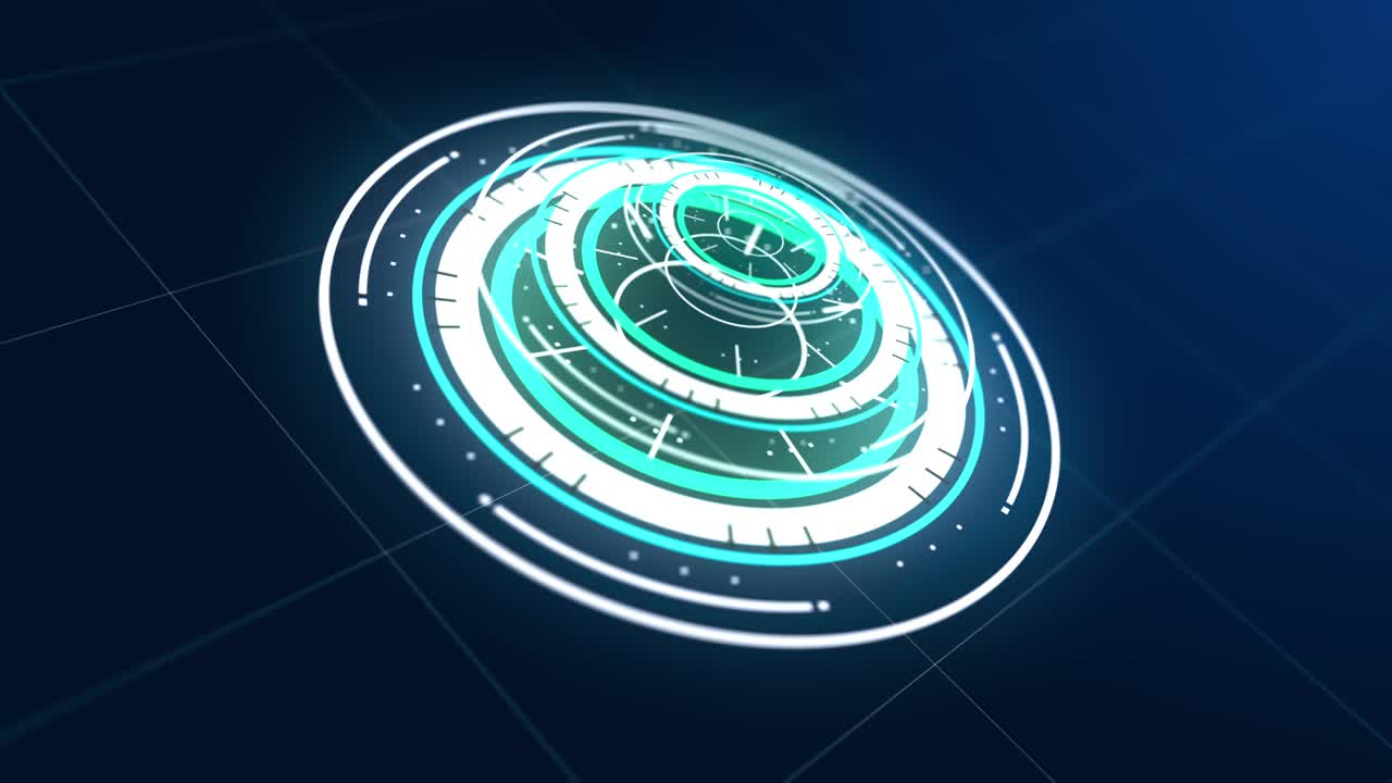 퓨처리스틱 gui: 원의 집합, 추상적인 디지털 기술, 퓨처리즘 gui: 가상 인터페이스 요소