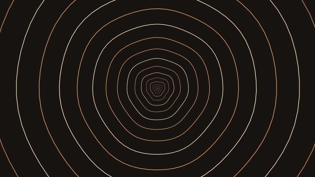 Abstract Animation of Concentric Circles Pulsing on Dark Background