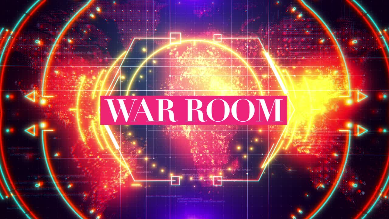 디지털 워 제목: 세계 지도, 타 그리드, 허드 배경