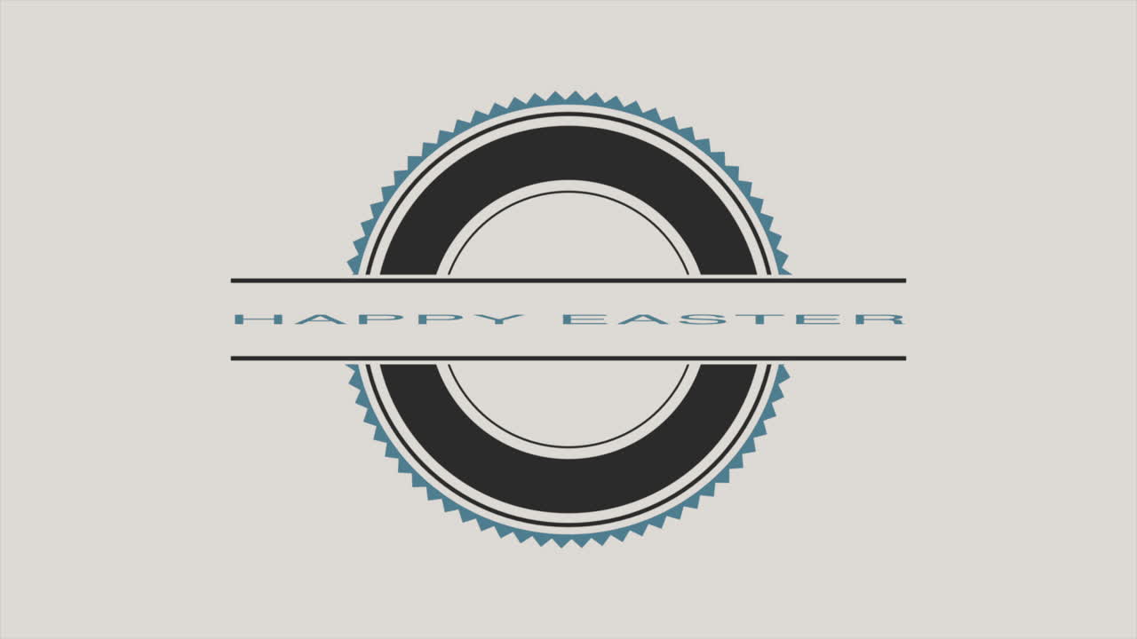 felices pascuas y círculos retro en degradado blanco